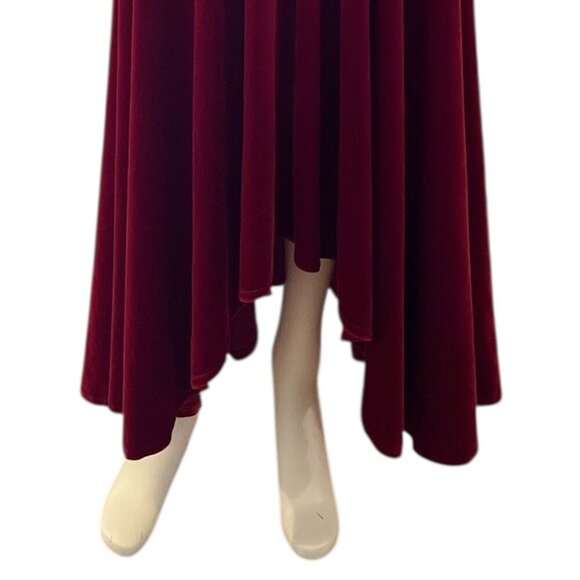 Bruno Duluc Woman's Red Velvet/Velour Quilted Ballet-Core Maxi Dress Sz Lr - Picture 7 of 7